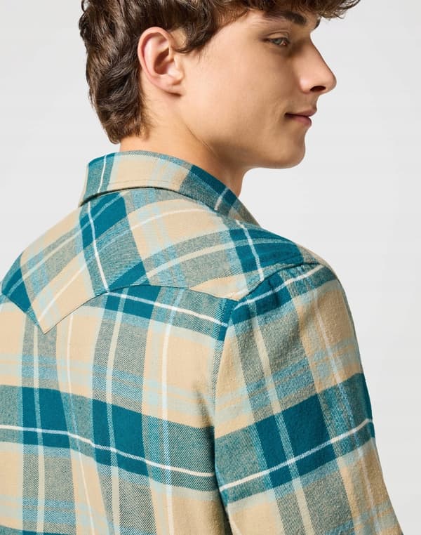 Wrangler FLANNEL WESTERN SKJORTE Chinchilla BOMULD TERNET SKJORTE M