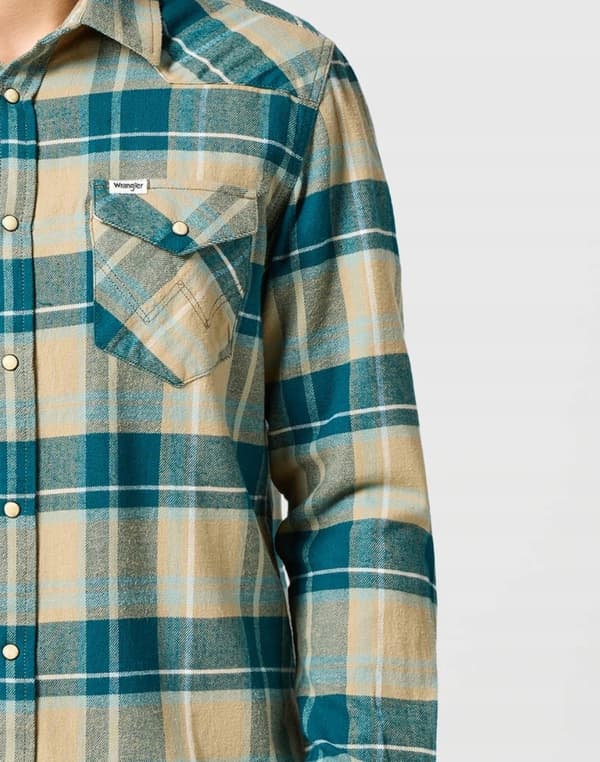 Wrangler FLANNEL WESTERN SKJORTE Chinchilla BOMULD TERNET SKJORTE M