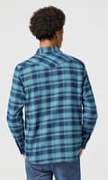 Miniatyrbild 4 av 8: Wrangler FLANELL WESTERN SKJORTA Blue Storm RUTIGT SKJORTA MED BOMULL XL