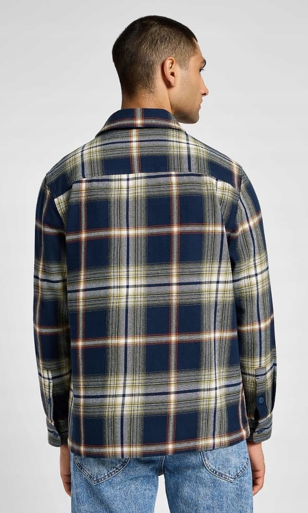 Lee FLAP POCKET OVERSHIRT Mørkblå BOMULDSKJORTE TERNET KATANA JAKKE L