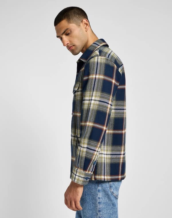 Lee FLAP POCKET OVERSHIRT Mørkblå BOMULDSKJORTE TERNET KATANA JAKKE L