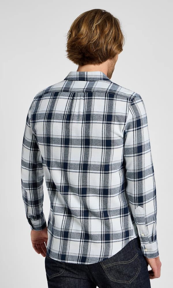 Lee LEESURE SKJORTE Cloud BLÅ BOMULD TERNET FLANNELSKJORTE L