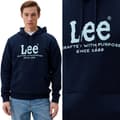 Miniatyrbillede 1 af 8: Lee LOGO Hættetrøje Emperor Navy Marineblå Hættetrøje XL