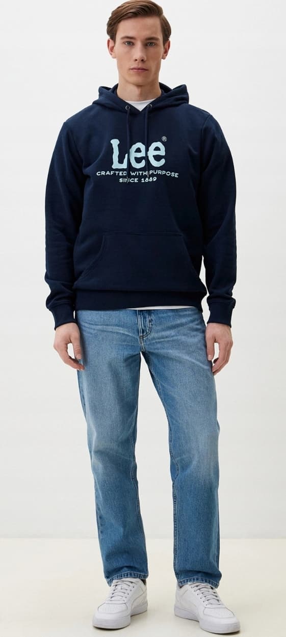 Lee LOGO HUPPARI Emperor Navy TUMMANSININEN HUPPARI M