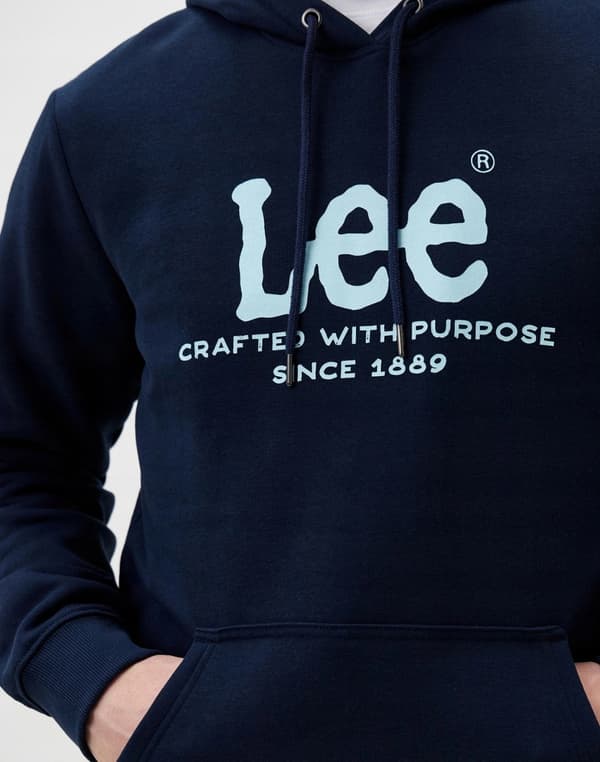 Lee LOGO HUPPARI Emperor Navy TUMMANSININEN HUPPARI M