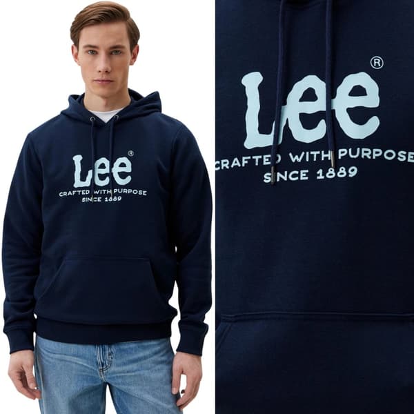 Lee LOGO HUPPARI Emperor Navy TUMMANSININEN HUPPARI M