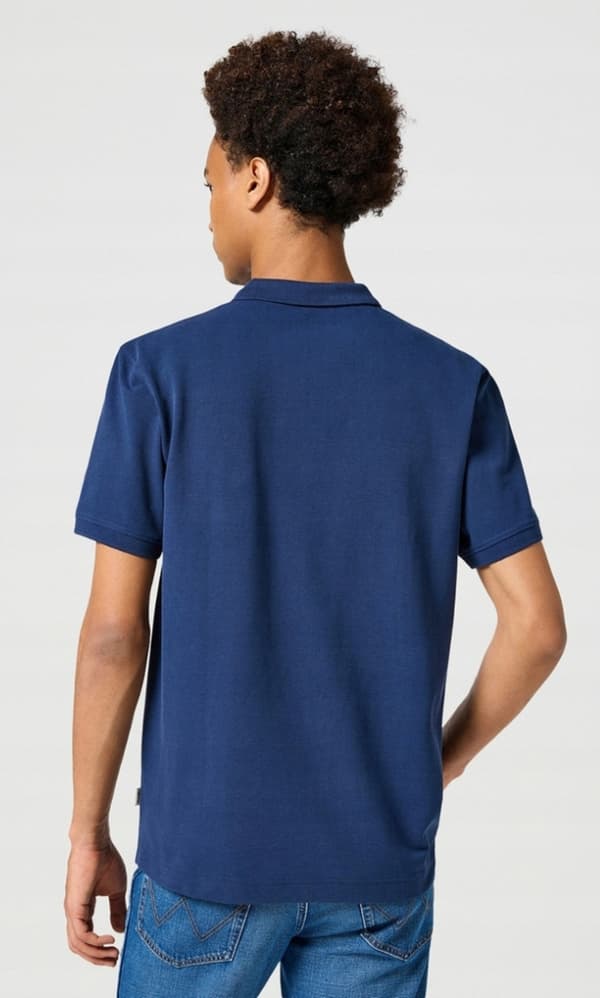Wrangler SS POLO MARINEBLÅ MARINEBLÅ BOMULDSPOLO MED LOGO, NORMAL M