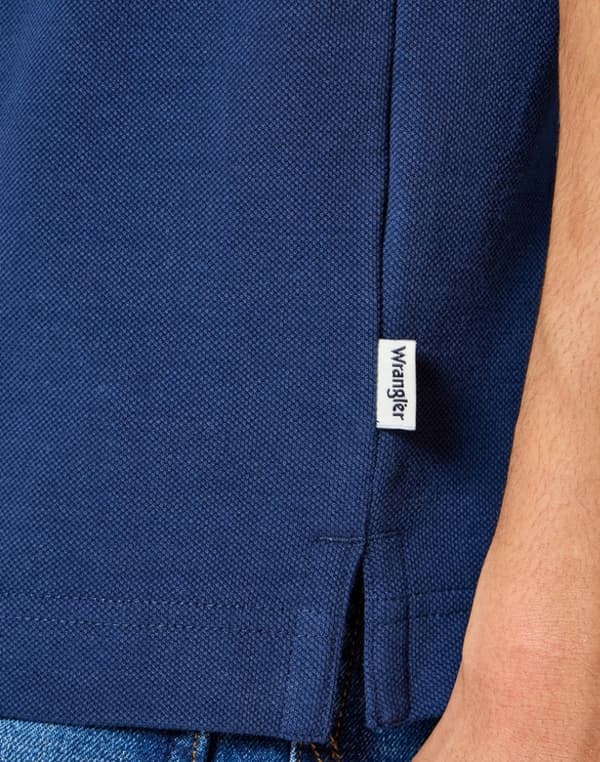 Wrangler SS POLO MARINEBLÅ MARINEBLÅ BOMULDSPOLO MED LOGO, NORMAL M