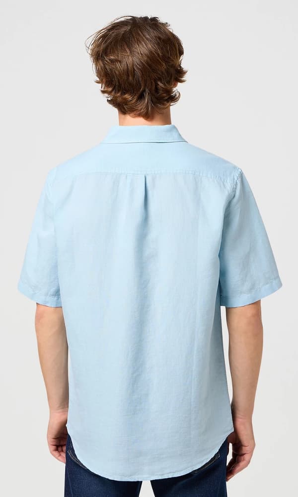 Wrangler SKJORTE MED 1 LOMME Dream Blue BLÅ HØRSKJORTE MED KORT ÆRM