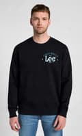 Miniatyrbild 3 av 8: Lee LOGO CREW SWEAT Jet Black SVART SMALL LOGO SWEATSHIRT NORMAL PASSFORM XXL