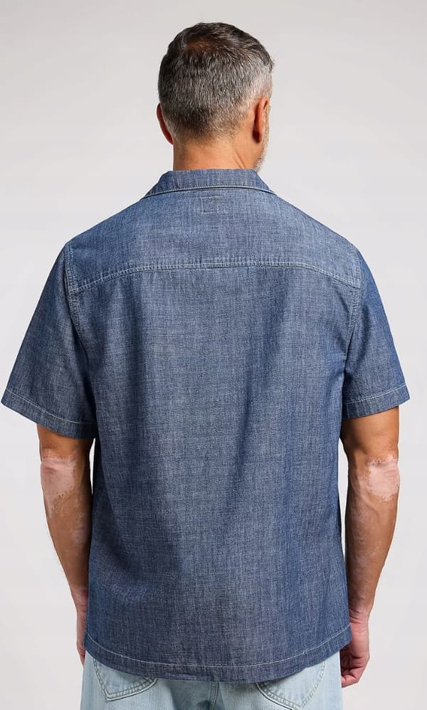 Lee 101 CAMP SHIRT PREMIUM LÖS KORTÄRMAD JEANSSKJORTA L
