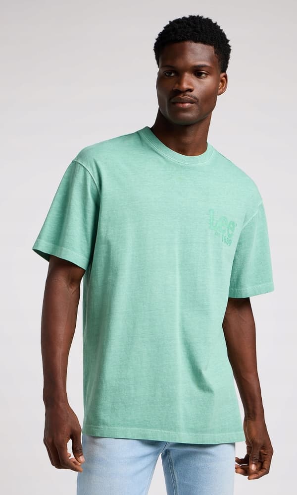 Lee LOGO LOOSE T-SHIRT MYCKET LOOSE GRÖN BOMULLST-SHIRT LOGO M