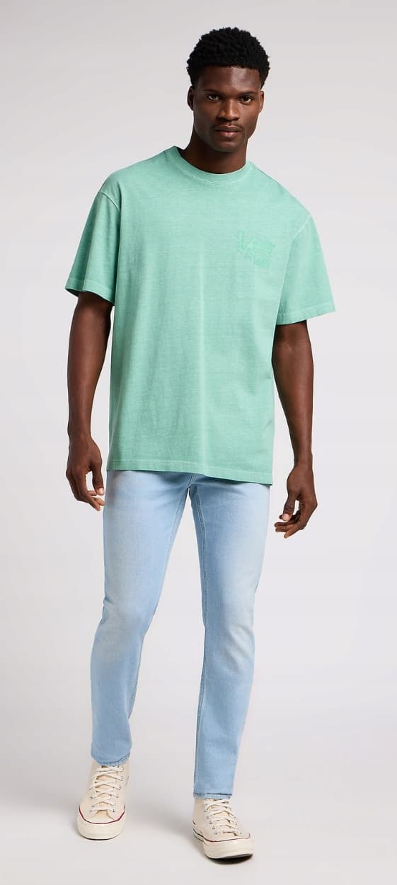 Lee LOGO LOOSE T-SHIRT MYCKET LOOSE GRÖN BOMULLST-SHIRT LOGO M