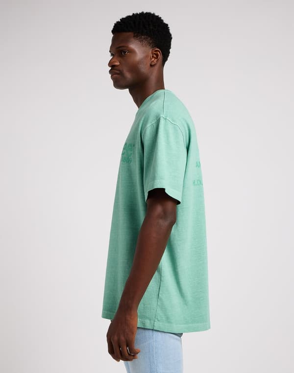 Lee LOGO LOOSE T-SHIRT MYCKET LOOSE GRÖN BOMULLST-SHIRT LOGO M