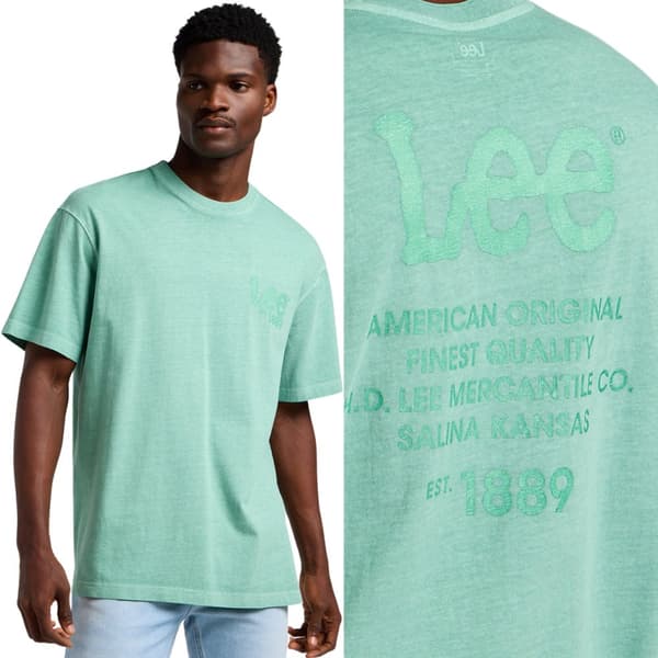 Lee LOGO LOOSE T-SHIRT MYCKET LOOSE GRÖN BOMULLST-SHIRT LOGO M