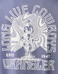 Miniatyrbild 7 av 8: Wrangler GRAFISK T-SHIRT LÖST BLÅ BOMULLST-SHIRT MED MÖNSTRAD BLÅ ...