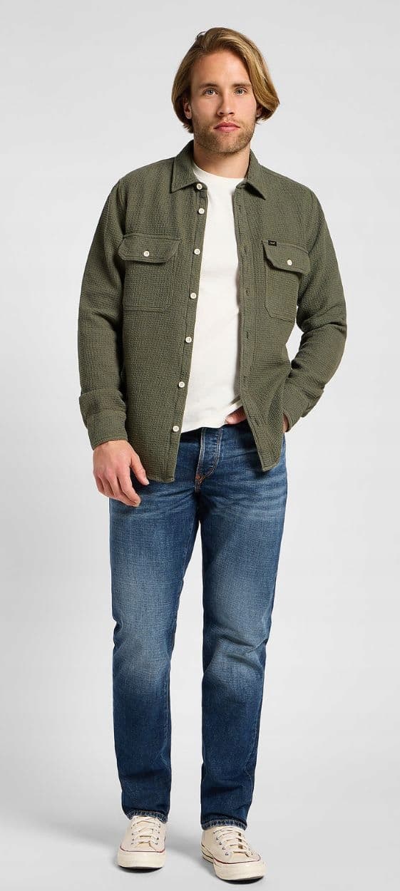 Lee UTILITY SKJORTE Mercantile Green GRØN BOMULDSKJORTE REGULAR XXL