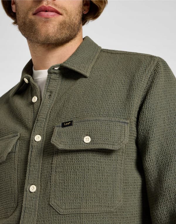 Lee UTILITY SKJORTE Mercantile Green GRØN BOMULDSKJORTE REGULAR XXL
