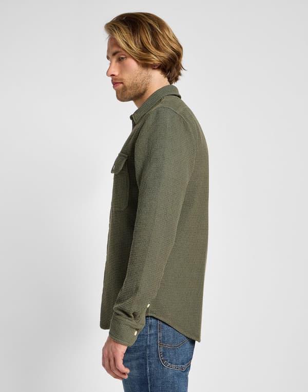 Lee UTILITY SKJORTE Mercantile Green GRØN BOMULDSKJORTE REGULAR XXL