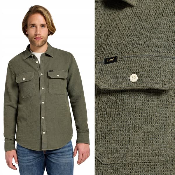 Lee UTILITY SKJORTE Mercantile Green GRØN BOMULDSKJORTE REGULAR XXL