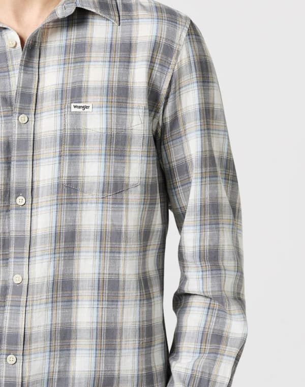 Wrangler SKJORTA MED 1 FICKOR Grå RUTIGT SKJORTA I BOMULL XL