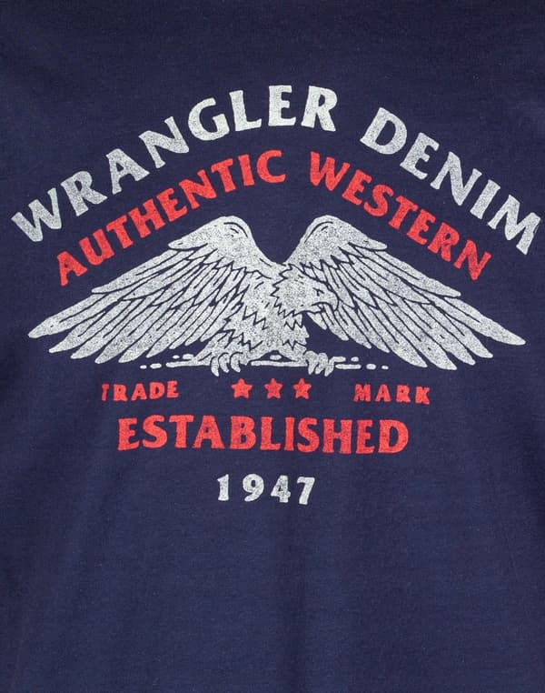 Wrangler AMERICANA T-PAITA LAIVASTI PUUVILLAINEN T-PAITA KUVIOLLA XXL