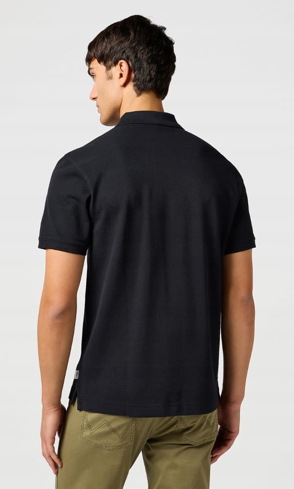 Wrangler PIKÉTÖJA Svart SVART BOMULLSPIKÉTÖJA LITEN LOGOTYP NORMAL S