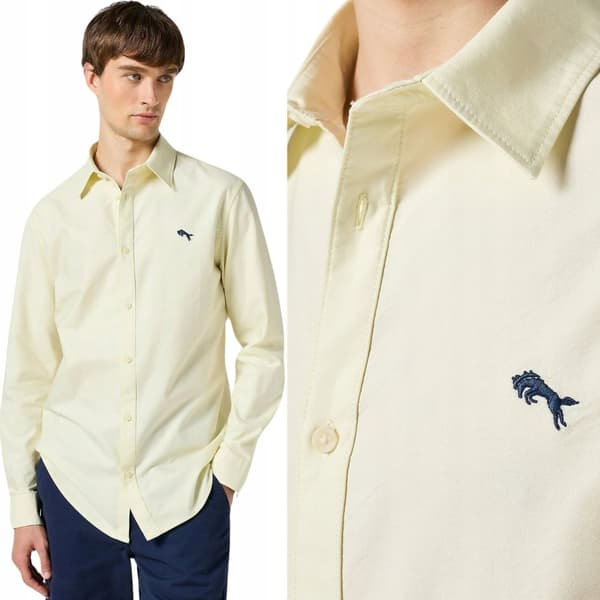 Wrangler OXFORD-PAITA Keltainen Oxford-puuvillainen keltainen paita, normaali koko XXL