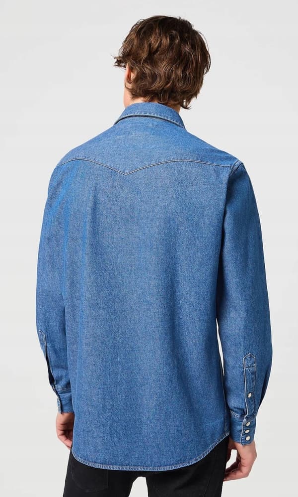Wrangler LS WESTERN SHIRT Barrel Blue JEANSSKJORTA REGULAR S