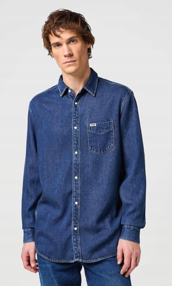 Wrangler 1-FICKASKJORTA Dark Stone JEANSKJORTA MÖRK JEANS NORMAL S