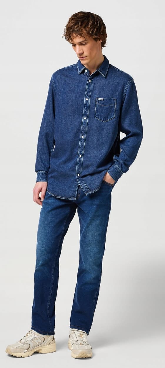 Wrangler 1-FICKASKJORTA Dark Stone JEANSKJORTA MÖRK JEANS NORMAL S