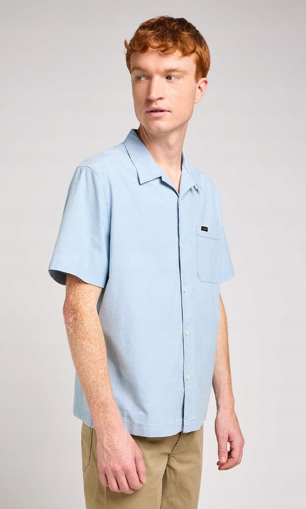 Lee RESORT-PAITA Chambray LOOSE VAALEANSININEN LYHYTHIHAINEN PAITA L