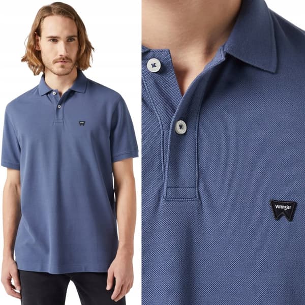 Wrangler SS POLO T-PAITA Vintage Indigo COTTON POLO T-PAITA LOGO REGULAR M
