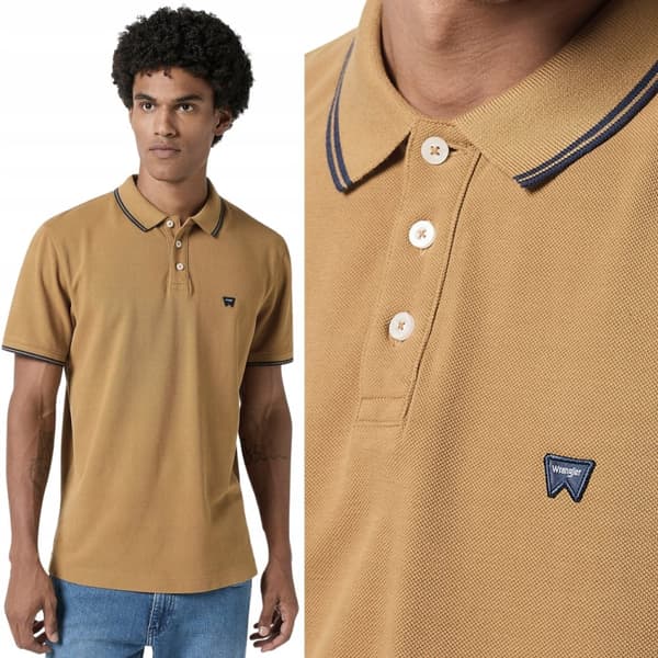 Wrangler POLOSHIRT Dijon BRUN BOMULDSPOLOSHIRT LOGO NORMAL M