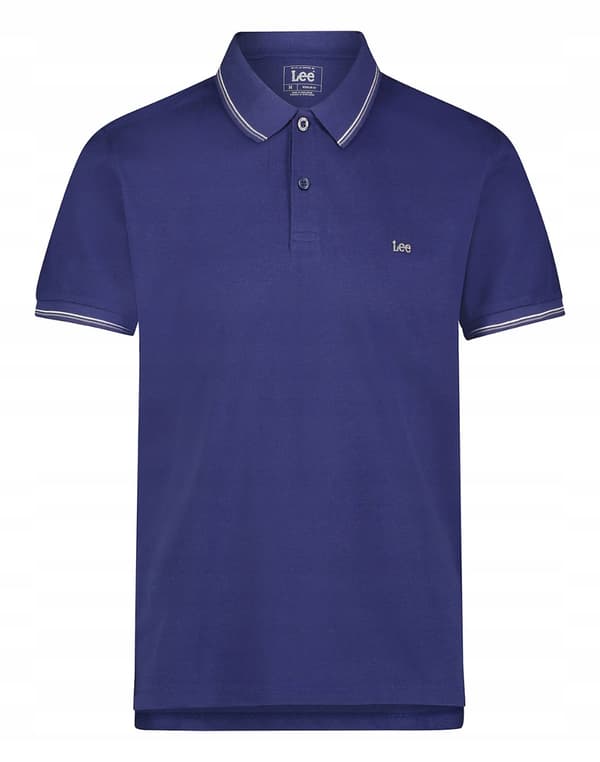 Lee PIQUE POLO Medieval Blue NAVY BLUE LOGO POLO COTTON REGULAR FIT M