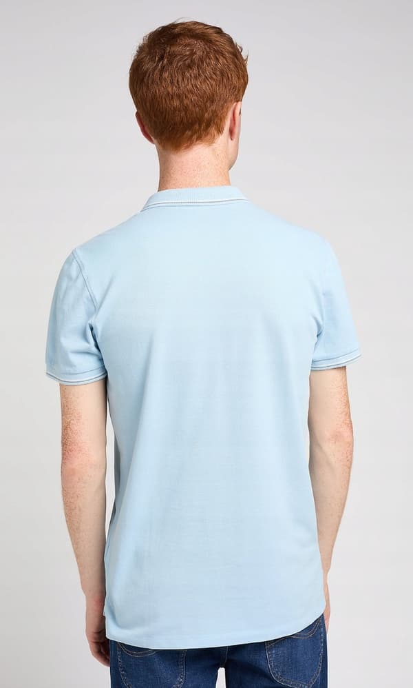 Lee PIQUE POLO -paita, meleeratunsininen, sininen, logolla varustettu puuvillapaita, normaali istuvuus, M