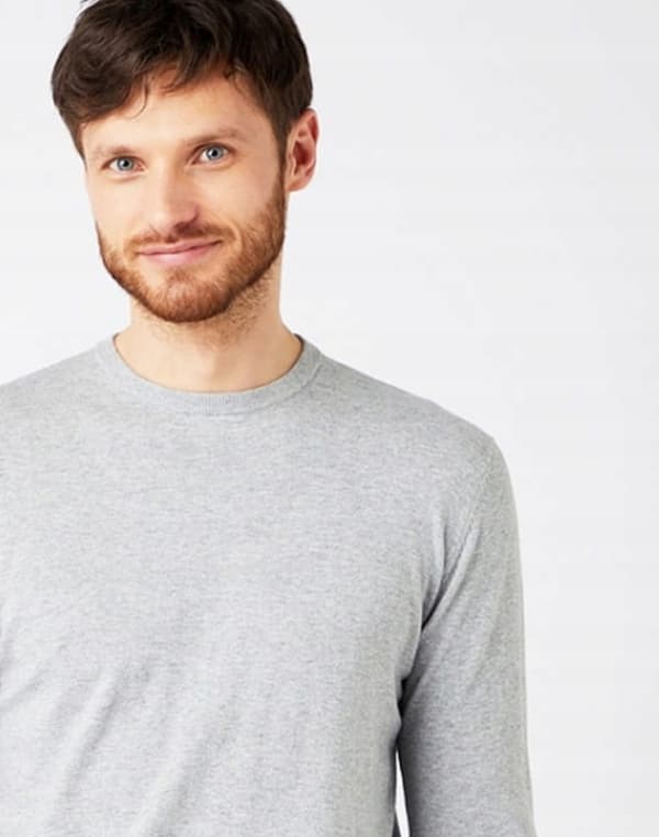 Wrangler ROWNNECK KNIT Mellangrå Melee GRÅ MELANGE LÄTT TRÖJA REGULAR L