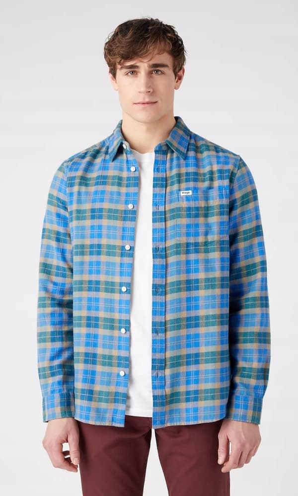 Wrangler 1-FICKASKJORTA Chinchilla RUTIG SKJORTA NORMAL PASSFORM M