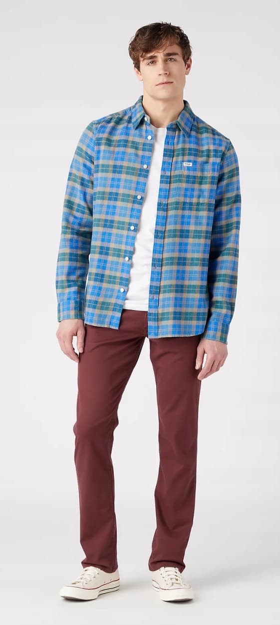 Wrangler 1-FICKASKJORTA Chinchilla RUTIG SKJORTA NORMAL PASSFORM M