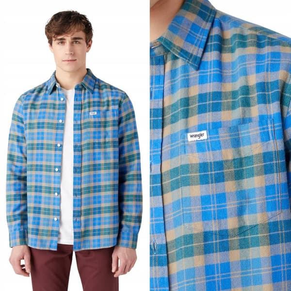 Wrangler 1-FICKASKJORTA Chinchilla RUTIG SKJORTA NORMAL PASSFORM M