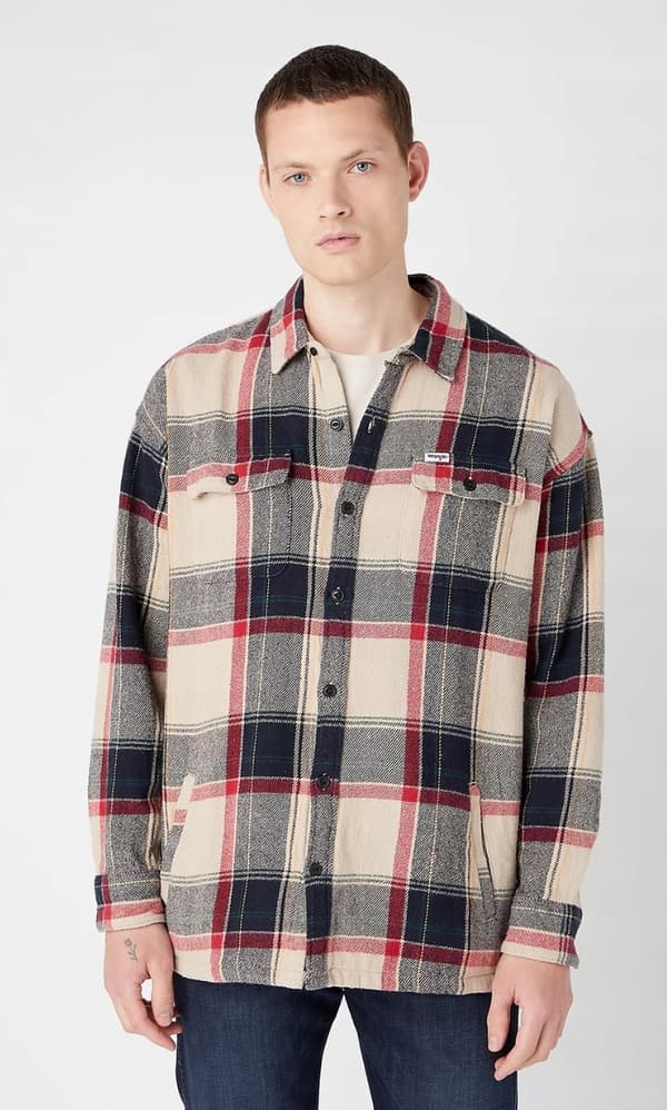 Wrangler PÄÄLLISTAKKI Musta VÄRSÄ PAKSU PAITO KEVYT RUUTUTAKKI XL