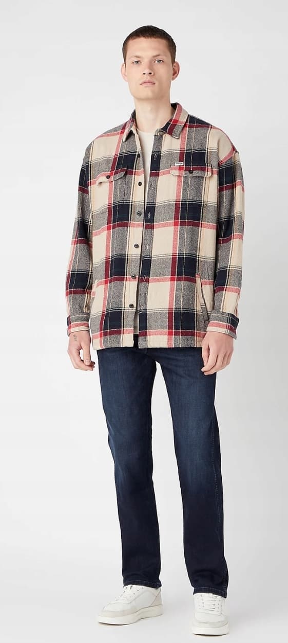 Wrangler PÄÄLLISTAKKI Musta VÄRSÄ PAKSU PAITO KEVYT RUUTUTAKKI XL