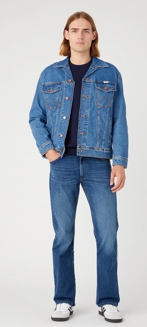 Wrangler ROWNNECK KNIT Marinblå MARINBLÅ LÄTT TRÖJA MED ULLREGULAR XXL