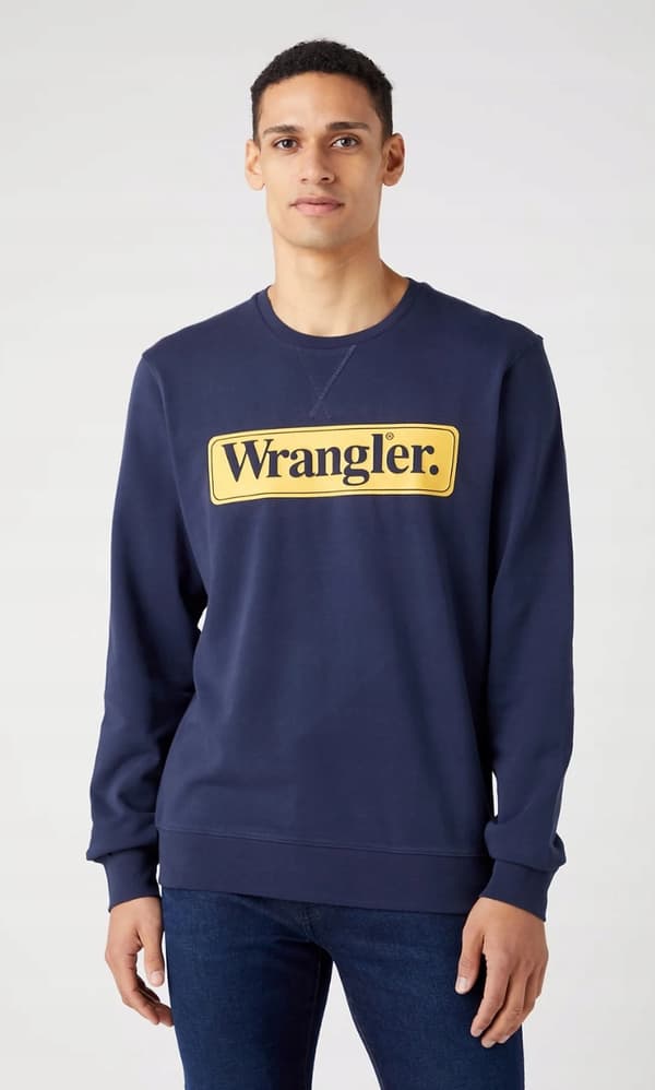 Wrangler SEASONAL CREW Navy NAVY LOGO SWEATSHIRT REGULAR FIT XL