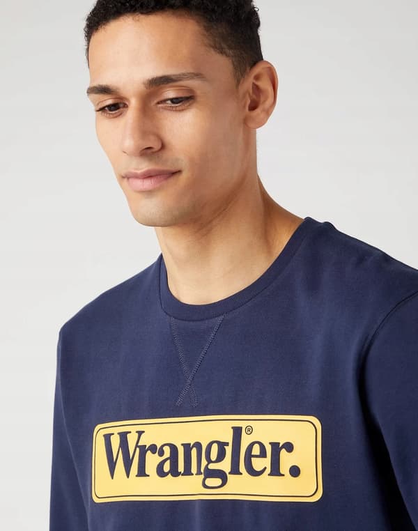 Wrangler SEASONAL CREW Navy NAVY LOGO SWEATSHIRT REGULAR FIT XL