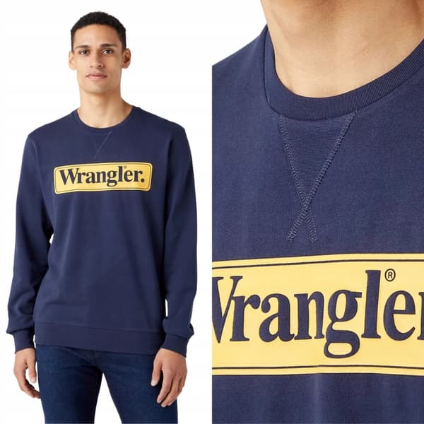 Wrangler SEASONAL CREW Navy NAVY LOGO SWEATSHIRT REGULAR FIT XL