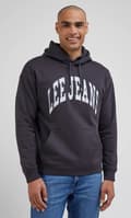 Miniatyrbild 3 av 7: Lee VARSITY HOODIE Tvättad svart LÖS SVART HOODIE MED KÄNGURUHOOD M