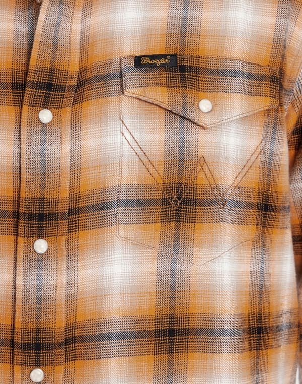 Wrangler LS WESTERN SKJORTE Golden Oak TERNET SKJORTE NORMAL PASFORM M
