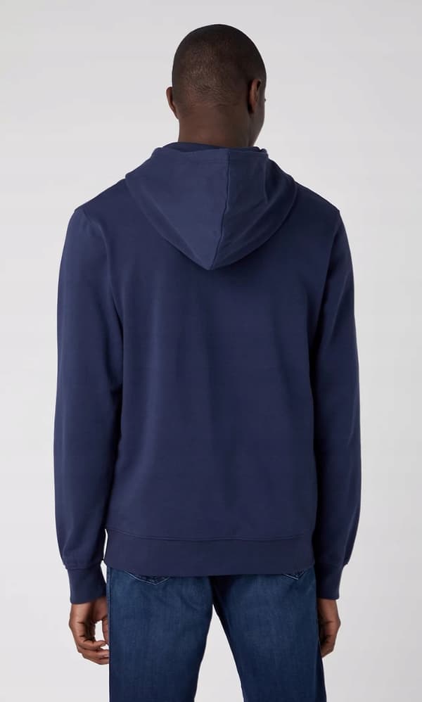 Wrangler SIGN OFF HOODIE Marinblå MARINBLÅ HOODIE XL