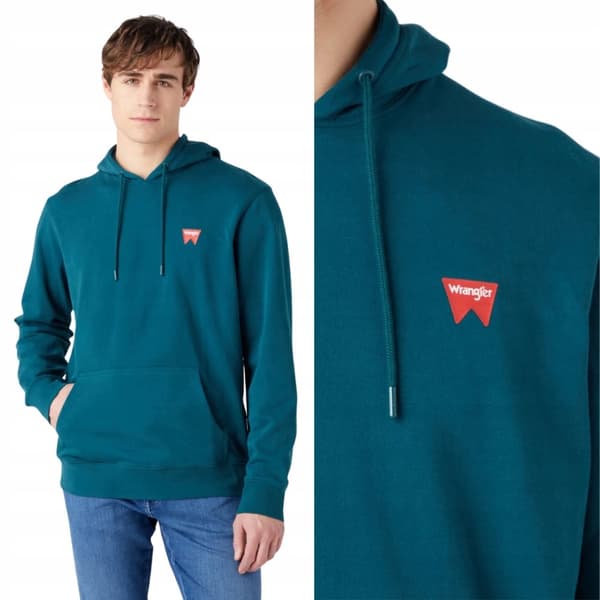 Wrangler SIGN OFF Hættetrøje Dyb Blågrøn GRØN Hættetrøje XL